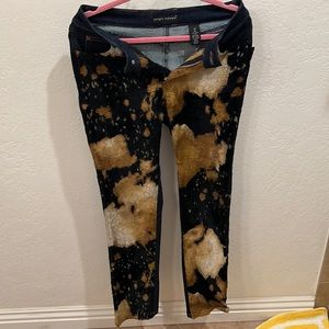 Cowgirl cow print jeans size 27 Sergio valente straight pant denim